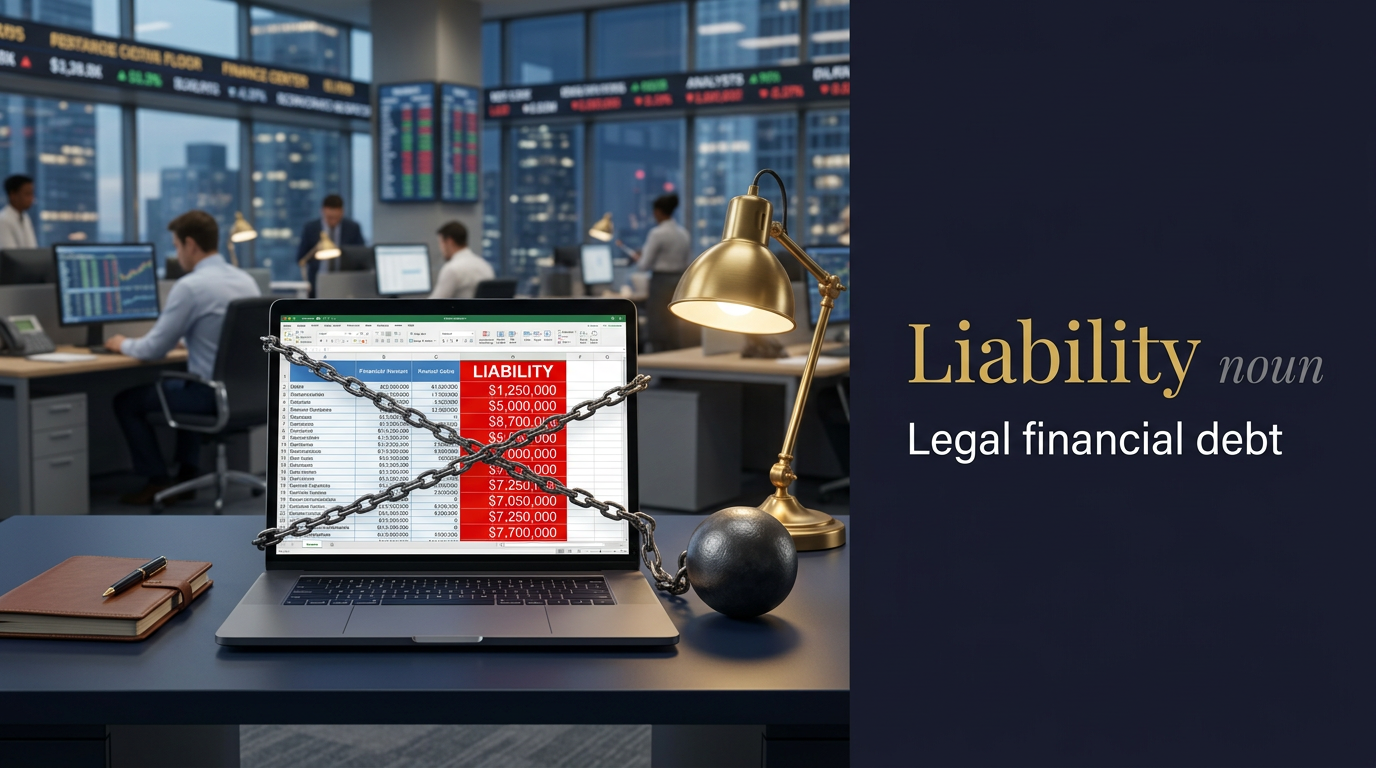 Liability (المسؤولية القانونية) — illustrated meaning of the English word Liability on GL Dictionary