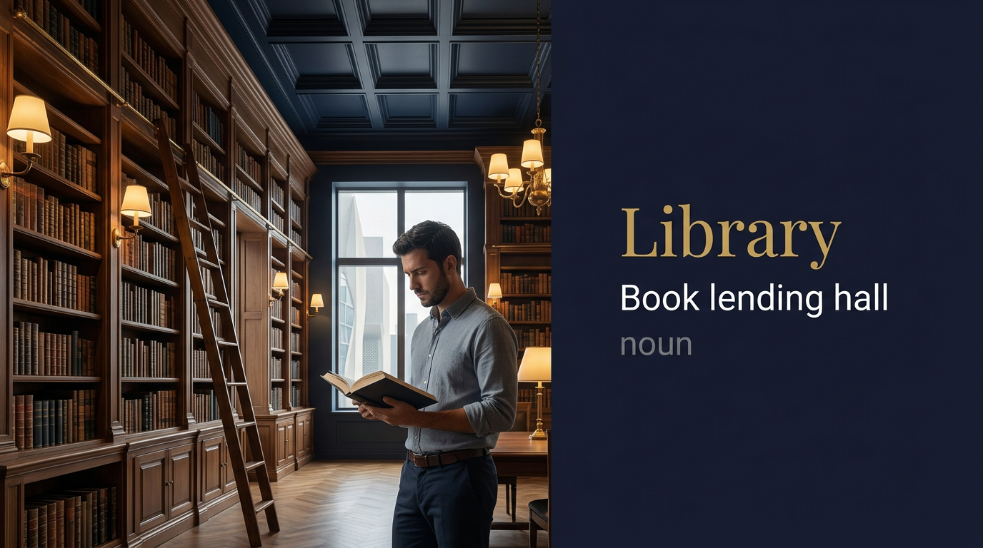 صورة توضيحية لمعنى كلمة Library (المكتبة)