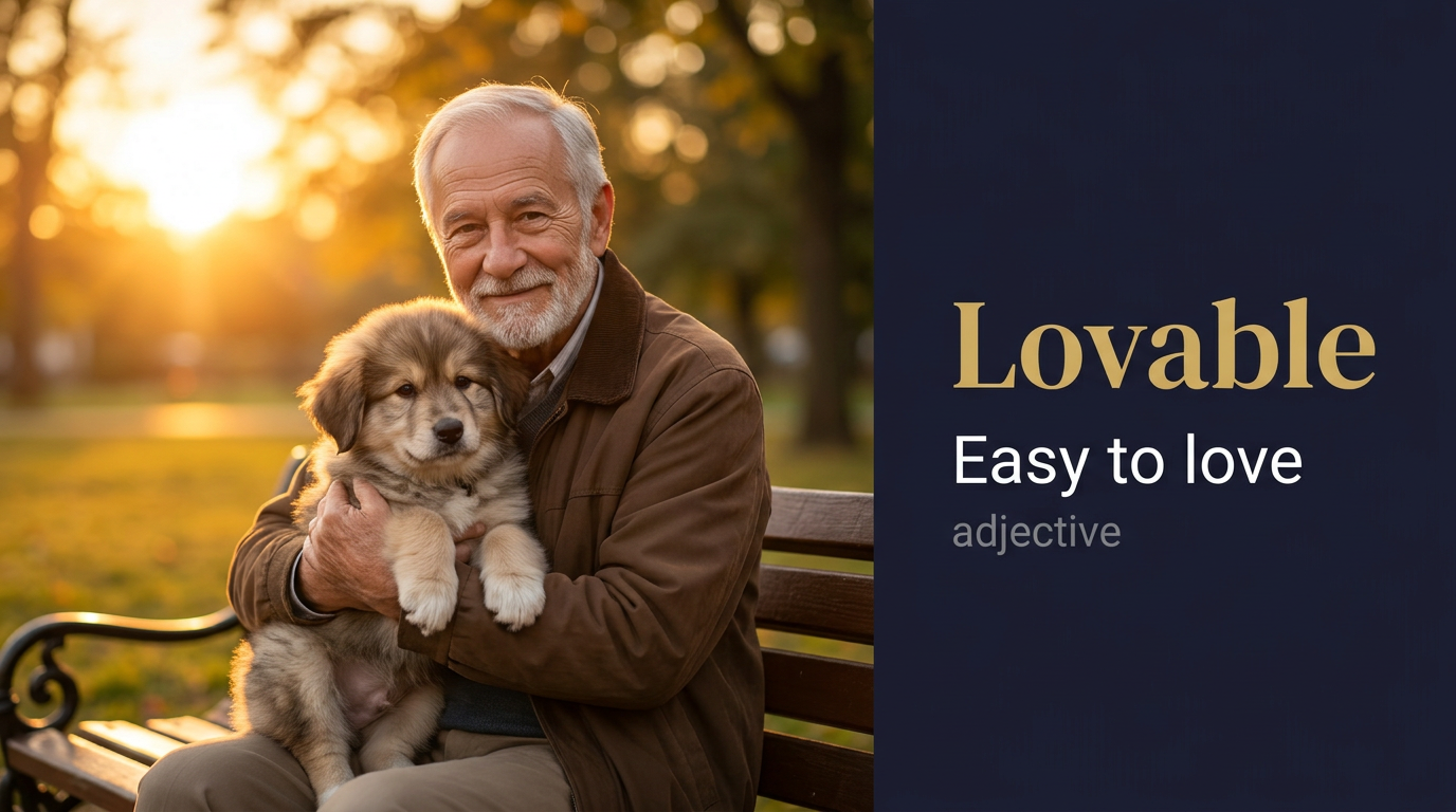 Lovable (مُحبوب) — illustrated meaning of the English word Lovable on GL Dictionary