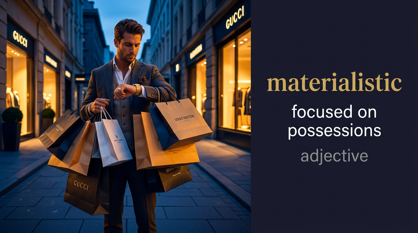صورة توضيحية لمعنى كلمة Materialistic (مادي النزعة)