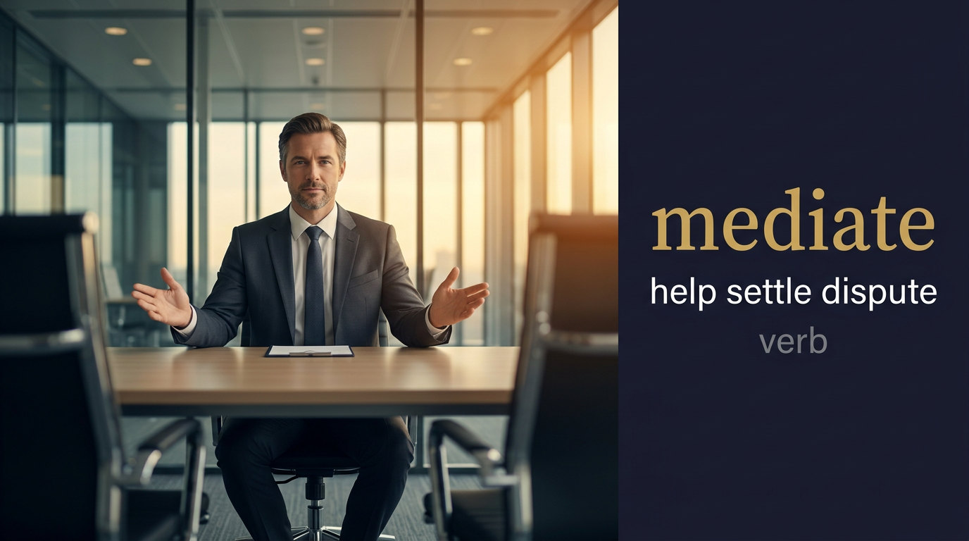 صورة توضيحية لمعنى كلمة Mediate (يتوسط)