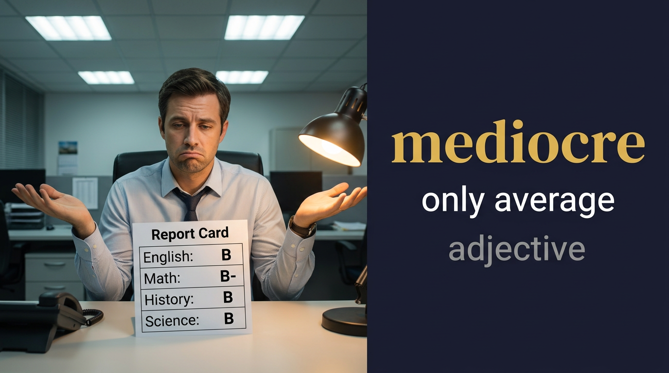 صورة توضيحية لمعنى كلمة Mediocre (مُتوسط)