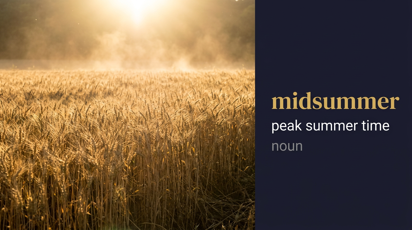 صورة توضيحية لمعنى كلمة Midsummer (منتصف الصيف)