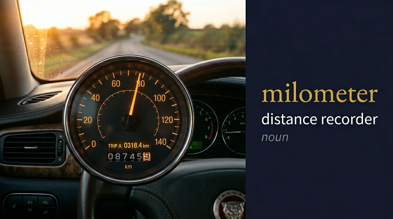 Milometer (عداد المسافات) — illustrated meaning of the English word Milometer on GL Dictionary