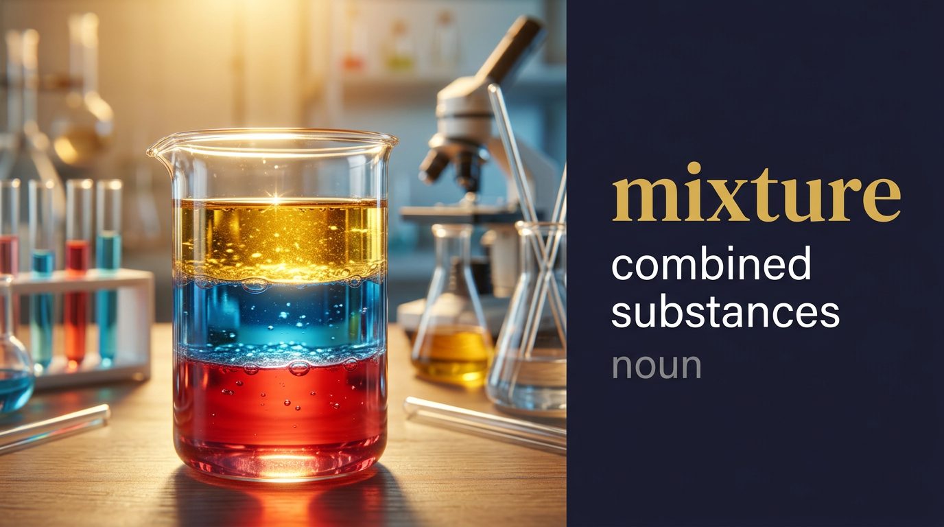Mixture (الخليط) — illustrated meaning of the English word Mixture on GL Dictionary