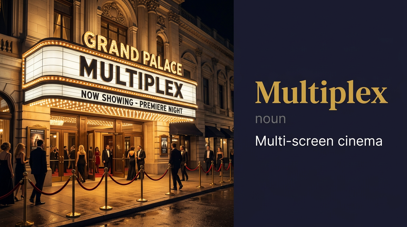 صورة توضيحية لمعنى كلمة Multiplex (مُجمع سينمائي)