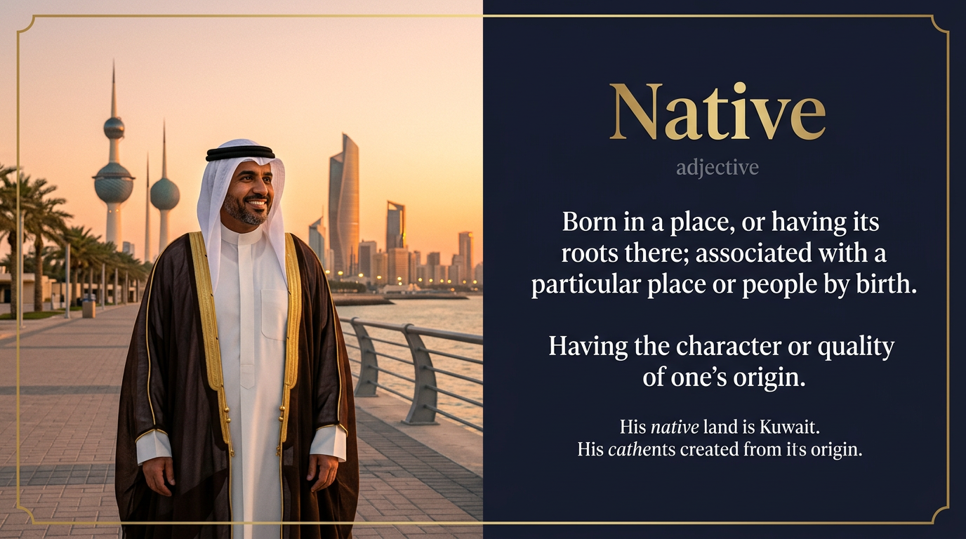 Native (مواطن أصلي أو محلي) — illustrated meaning of the English word Native on GL Dictionary