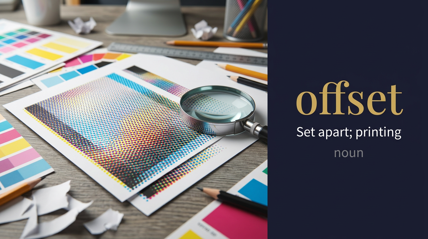 Offset (يُعوض أو يُوازن) — illustrated meaning of the English word Offset on GL Dictionary