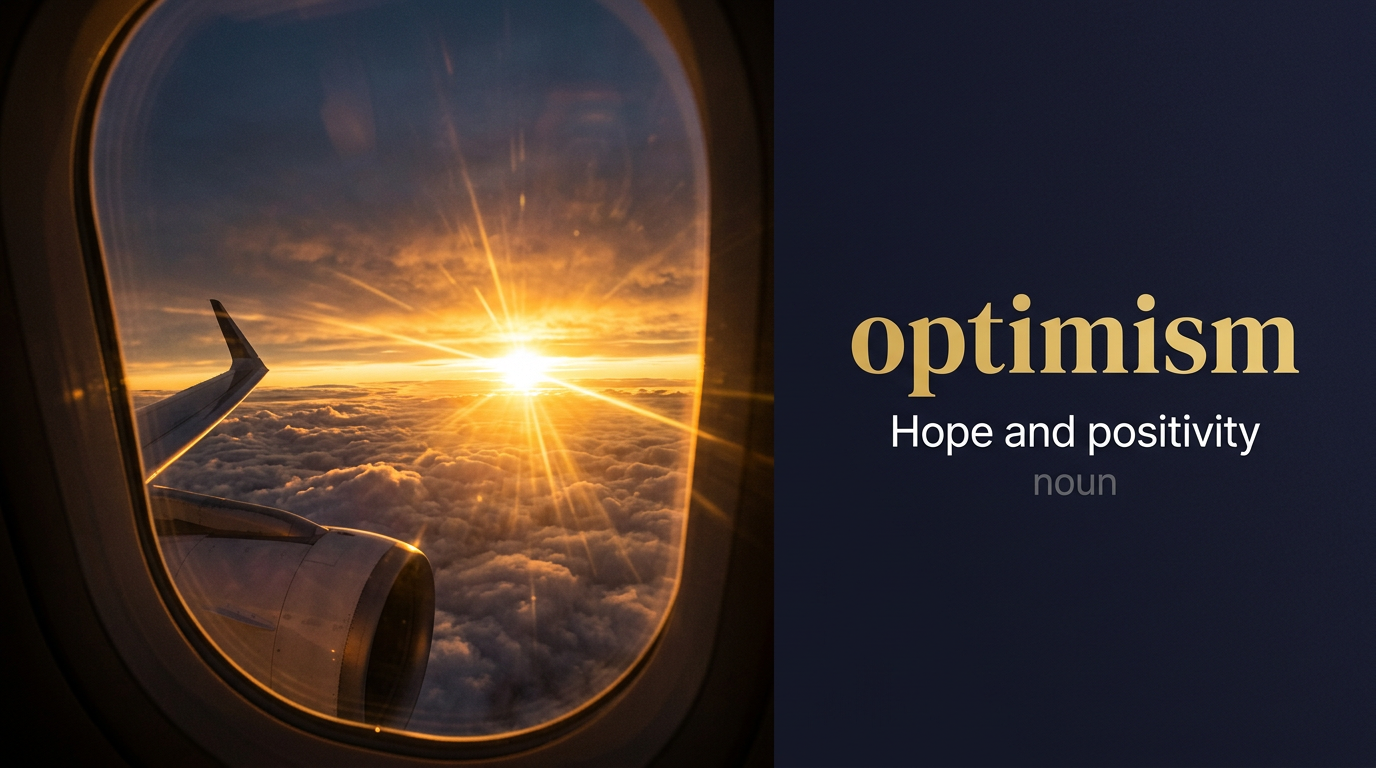 صورة توضيحية لمعنى كلمة Optimism (تفاؤل أو نظرة إيجابية)