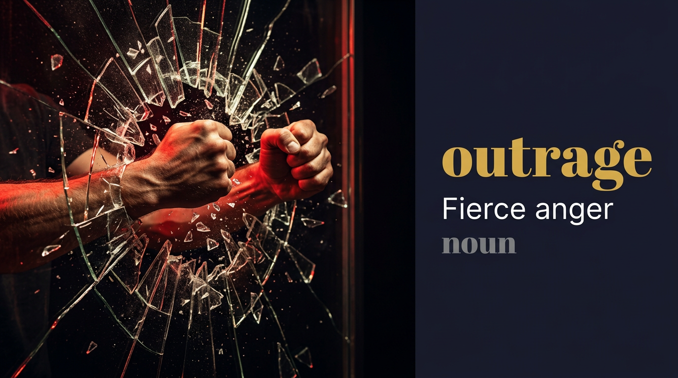 صورة توضيحية لمعنى كلمة Outrage (غضب شديد أو استياء)