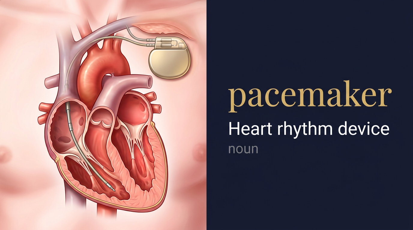 صورة توضيحية لمعنى كلمة Pacemaker (منظم ضربات القلب - جهاز طبي)