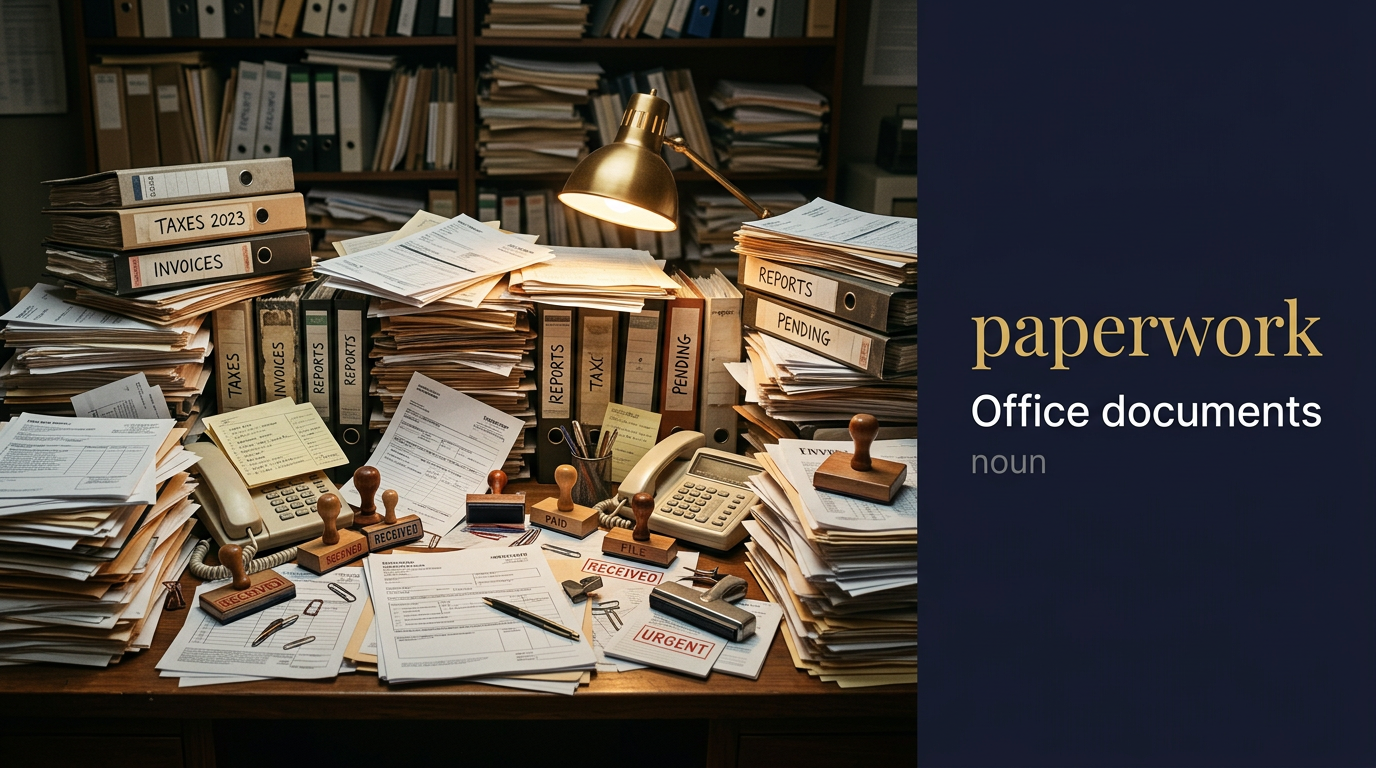 صورة توضيحية لمعنى كلمة Paperwork