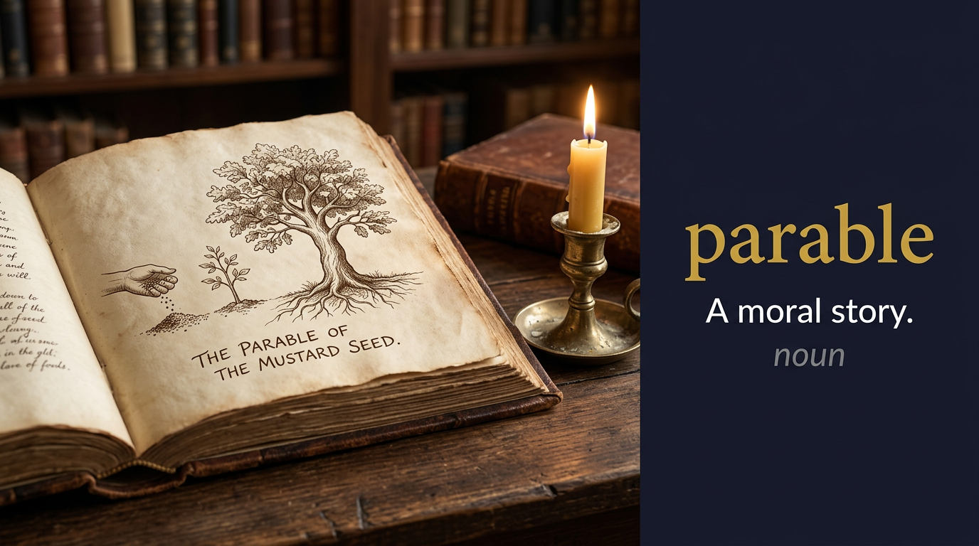 Parable — illustrated meaning of the English word Parable on GL Dictionary