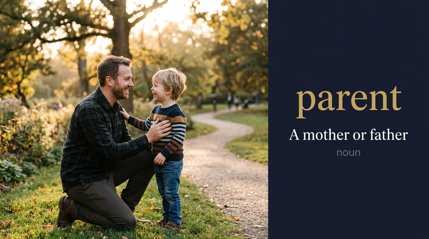 Parent (الأب أو الأم) — illustrated meaning of the English word Parent on GL Dictionary