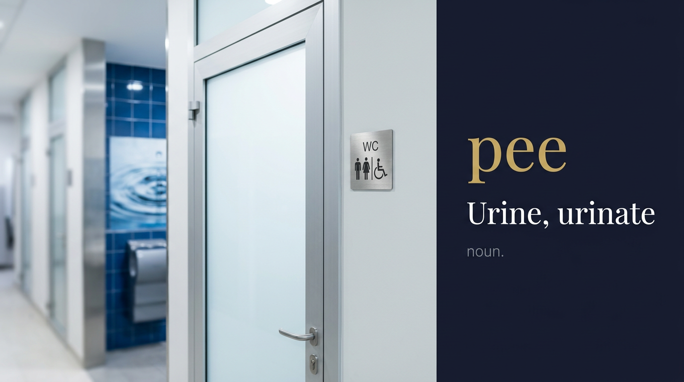 Pee (التبول أو إخراج البول) — illustrated meaning of the English word Pee on GL Dictionary