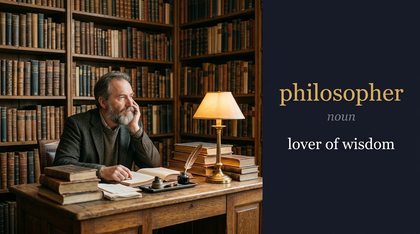 صورة توضيحية لمعنى كلمة Philosopher (فيلسوف مُتخصص)