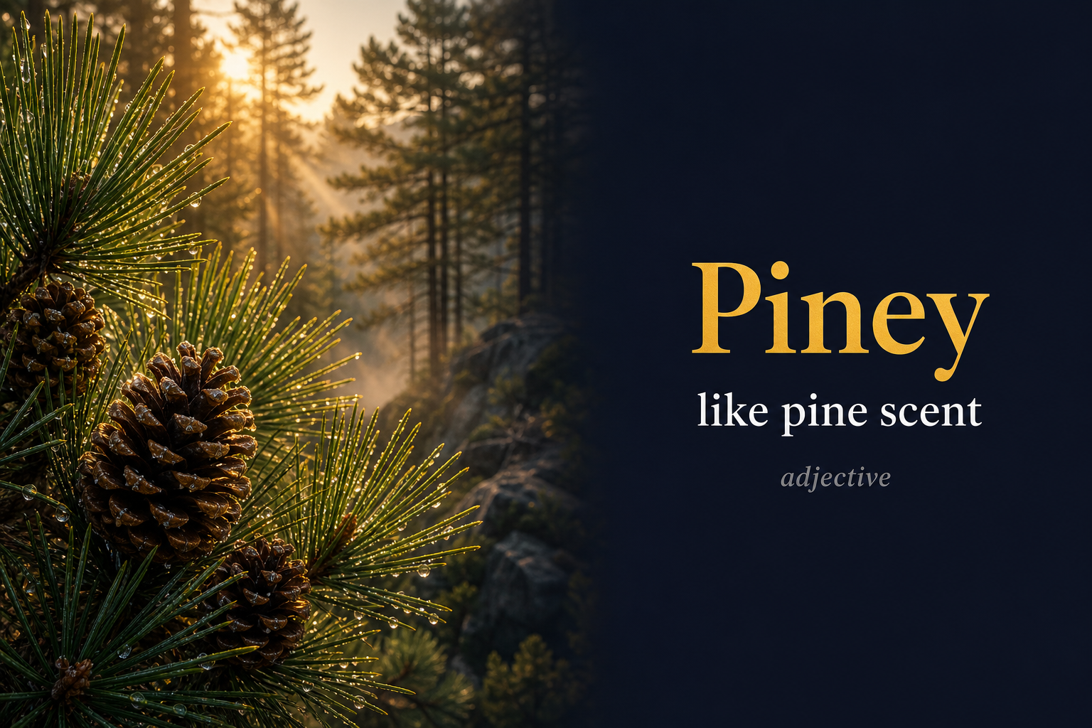 صورة توضيحية لمعنى كلمة Piney (صنوبري)