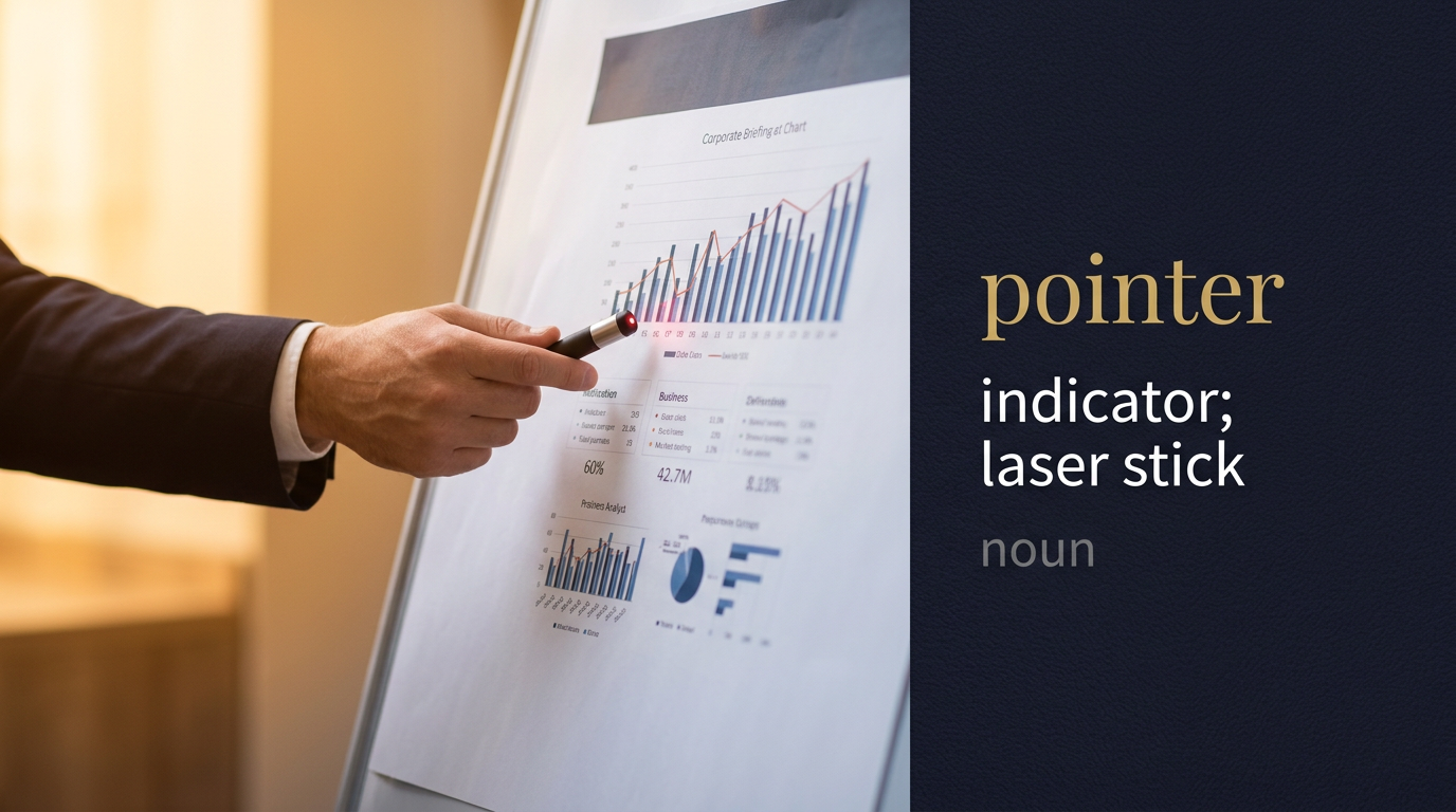 Pointer (مُؤشر أو دليل) — illustrated meaning of the English word Pointer on GL Dictionary