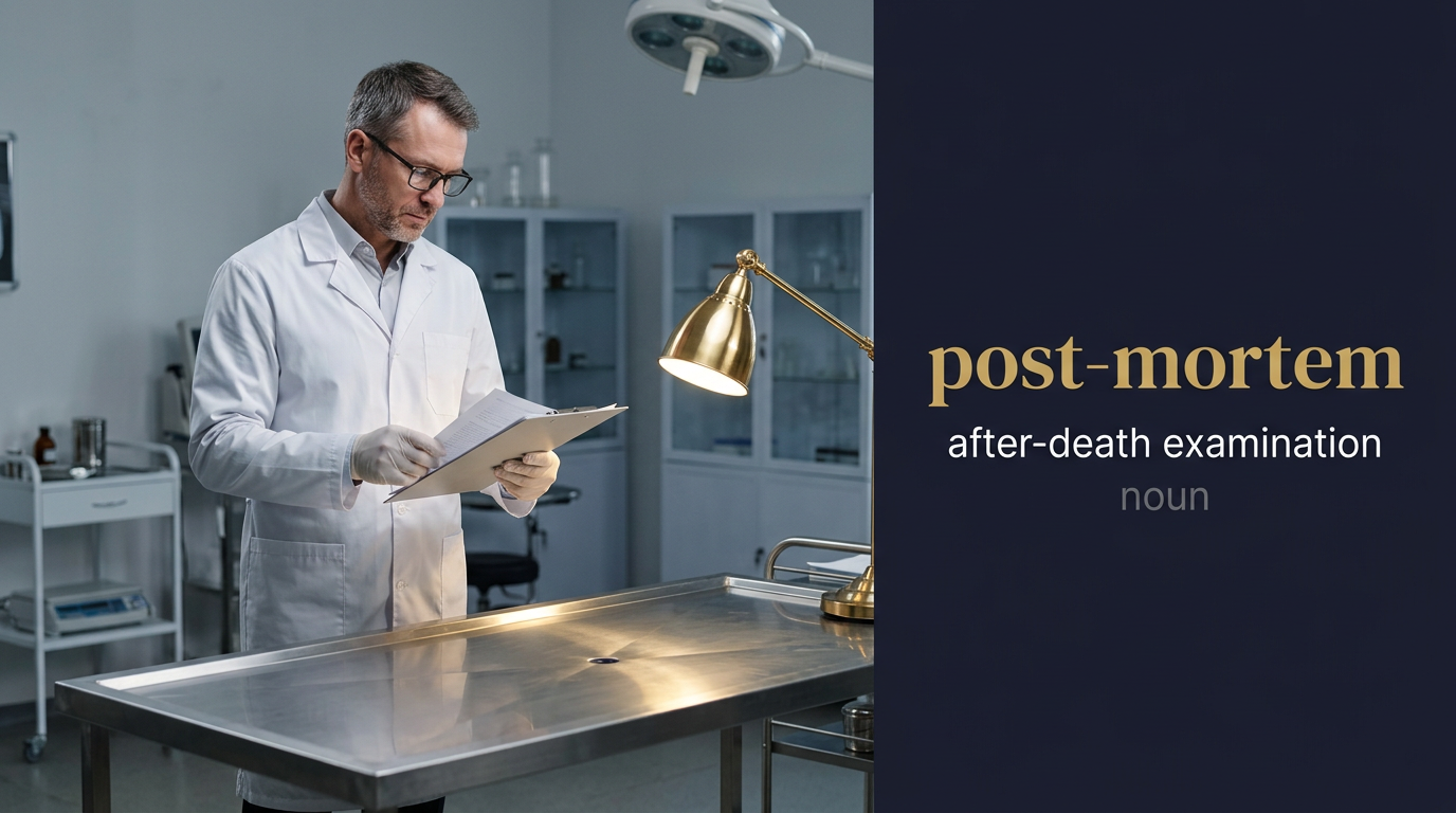 صورة توضيحية لمعنى كلمة Post Mortem (فحص ما بعد الوفاة)