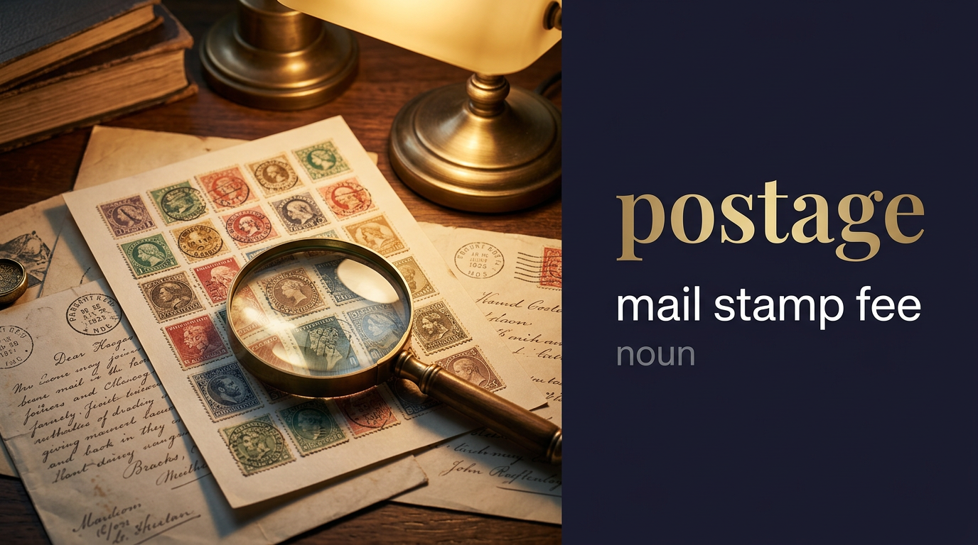 صورة توضيحية لمعنى كلمة Postage (رسوم البريد)