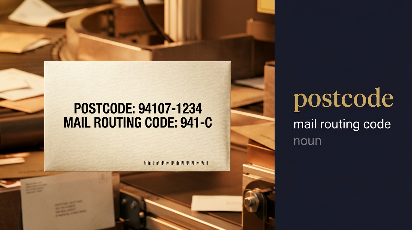 صورة توضيحية لمعنى كلمة Postcode (رمز بريدي)