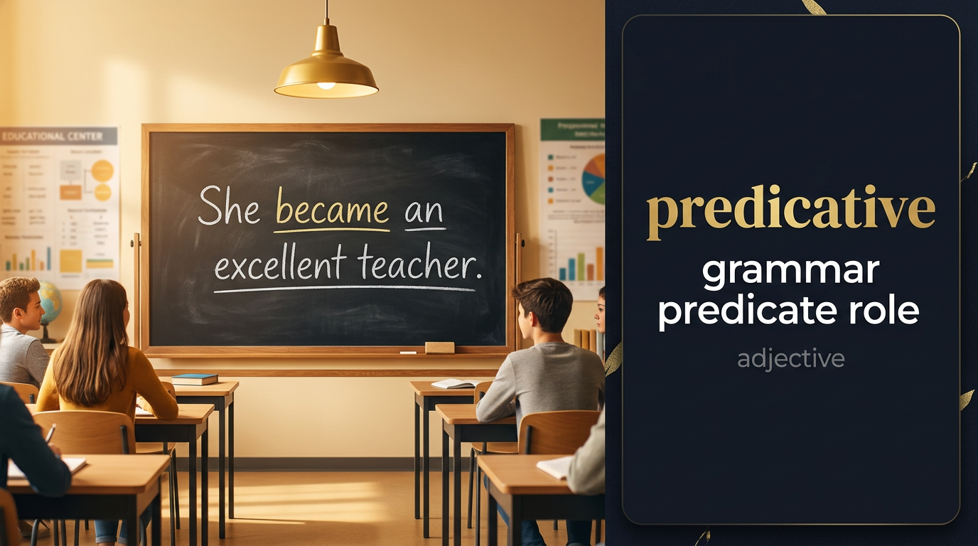 صورة توضيحية لمعنى كلمة Predicative (خبري أو وصفي)