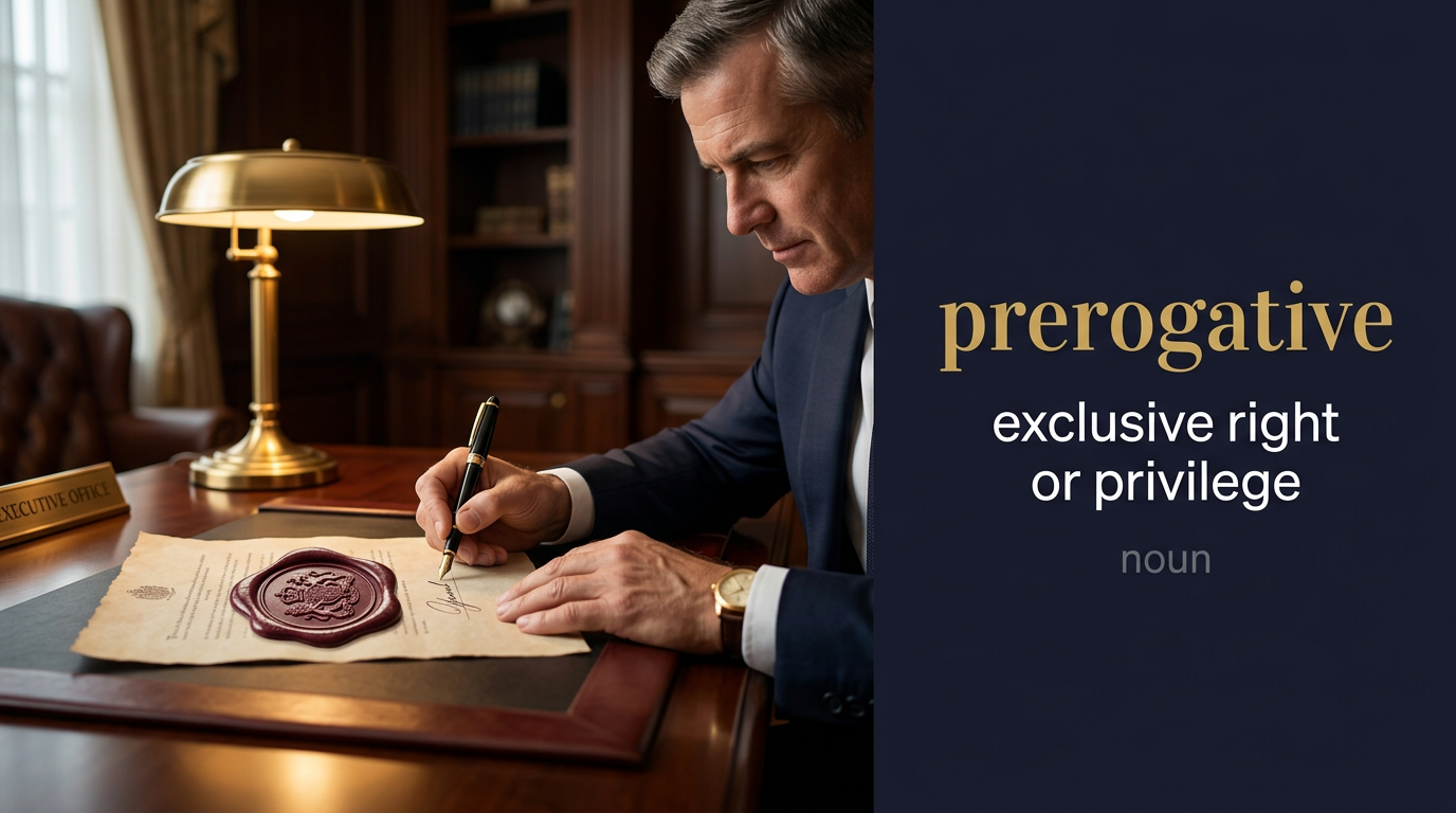 صورة توضيحية لمعنى كلمة Prerogative (امتياز خاص)