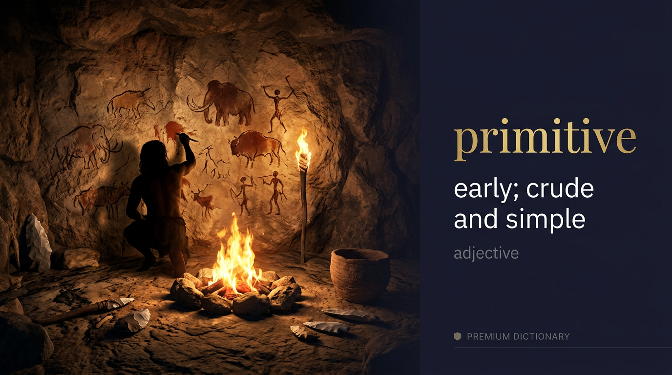 صورة توضيحية لمعنى كلمة Primitive (بدائي أو أولي في التطور)