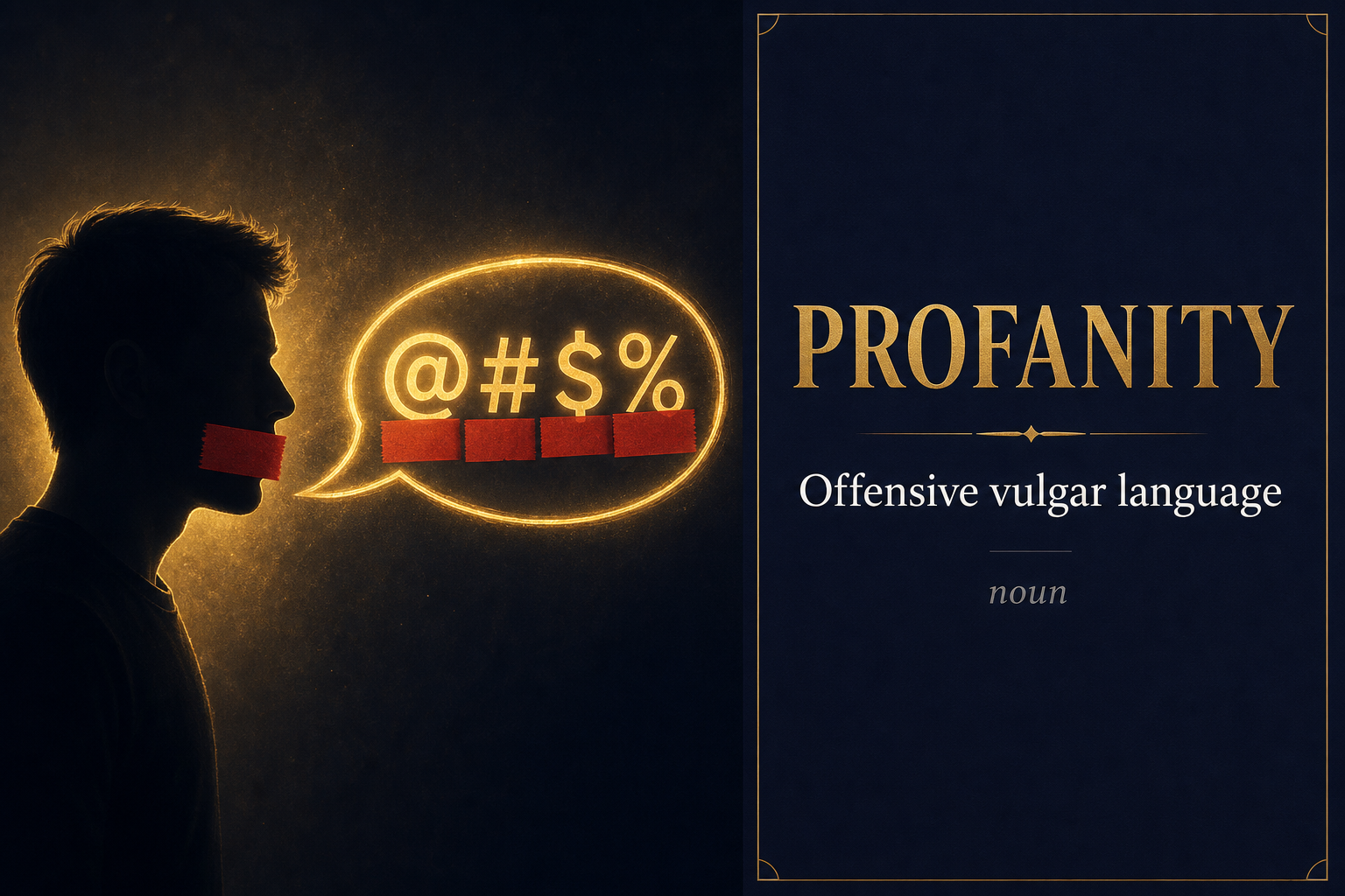 صورة توضيحية لمعنى كلمة Profanity (بذاءة أو كلام فاحش أو تجديف)