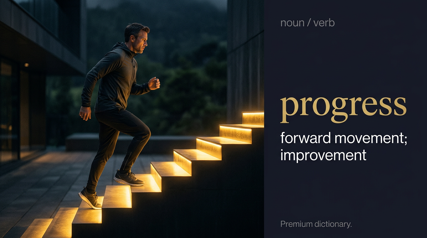 صورة توضيحية لمعنى كلمة Progress (تقدم أو تطور نحو الأفضل)