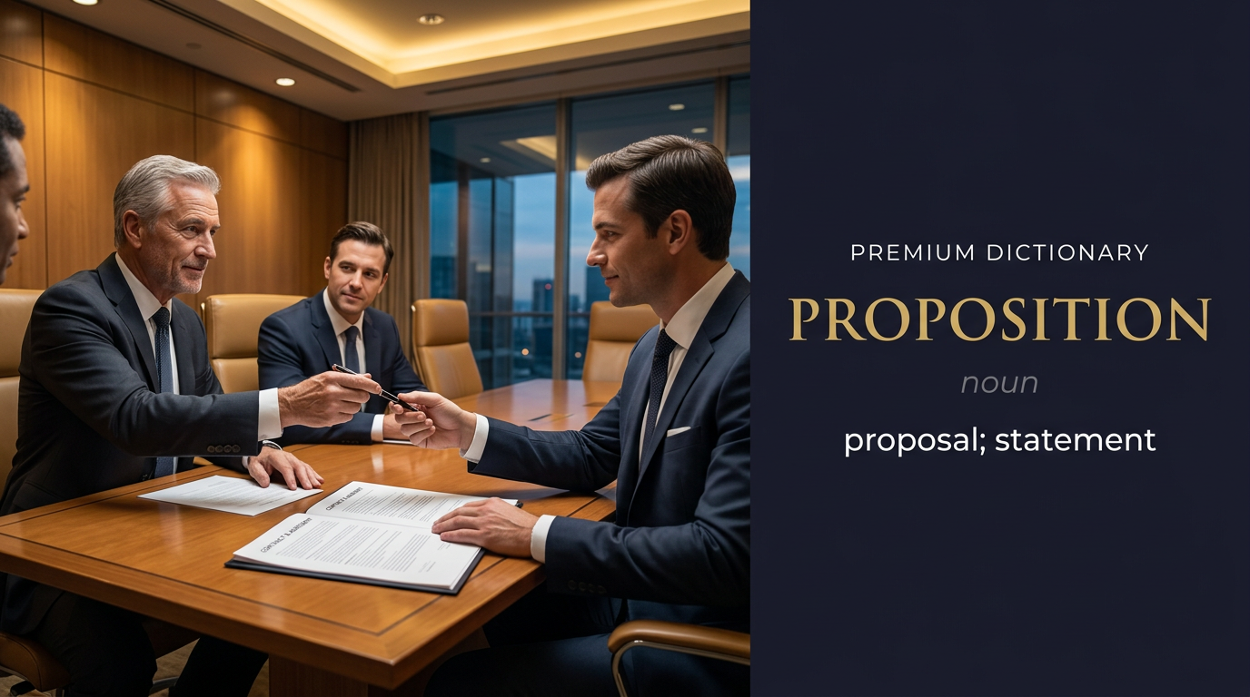 صورة توضيحية لمعنى كلمة Proposition (اقتراح أو فكرة مُقدمة للمناقشة)
