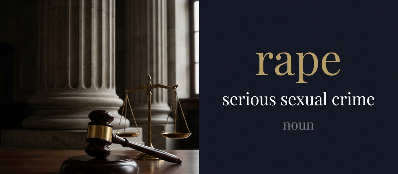 صورة توضيحية لمعنى كلمة Rape (اعتداء جنسي قسري وغير قانوني)