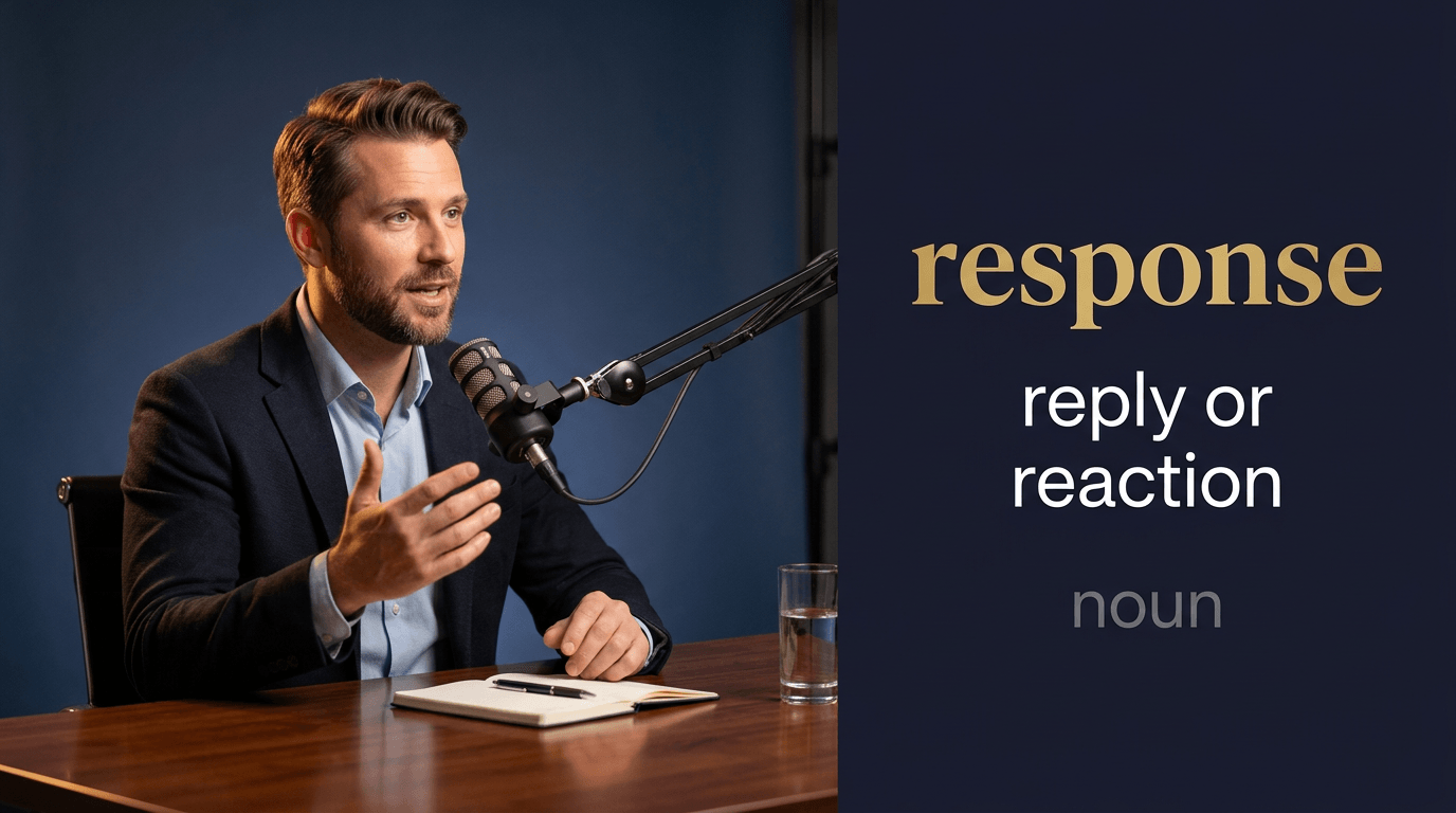 صورة توضيحية لمعنى كلمة Response (رد أو جواب على سؤال أو طلب أو موقف)