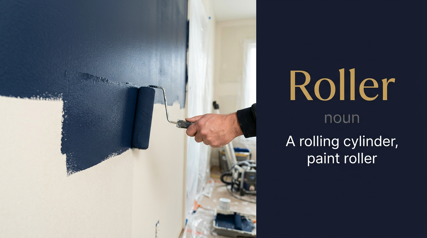 Roller (أسطوانة دوارة أو لعبة ملاهي مُثيرة) — illustrated meaning of the English word Roller on GL Dictionary