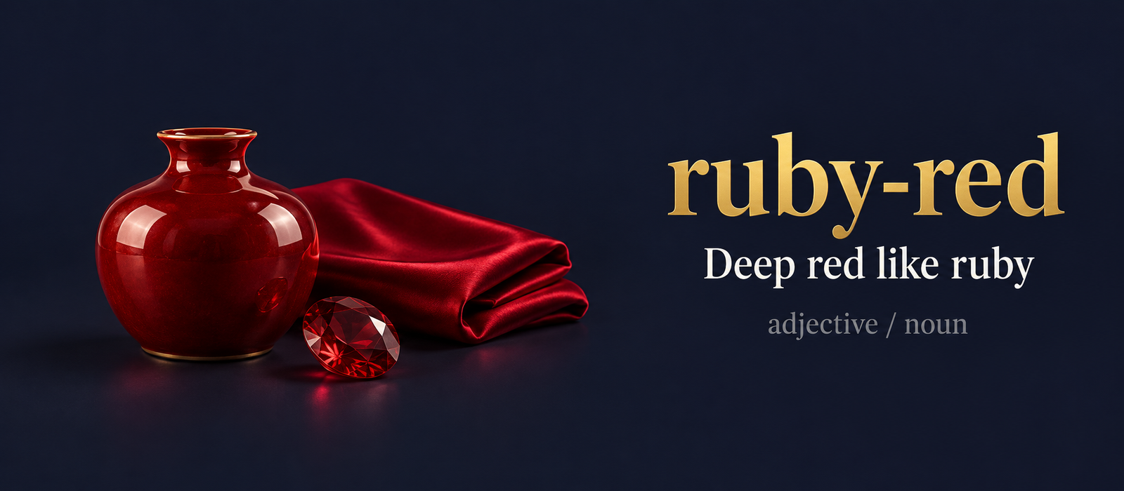 Ruby Red (أحمر ياقوتي) — illustrated meaning of the English word Ruby Red on GL Dictionary