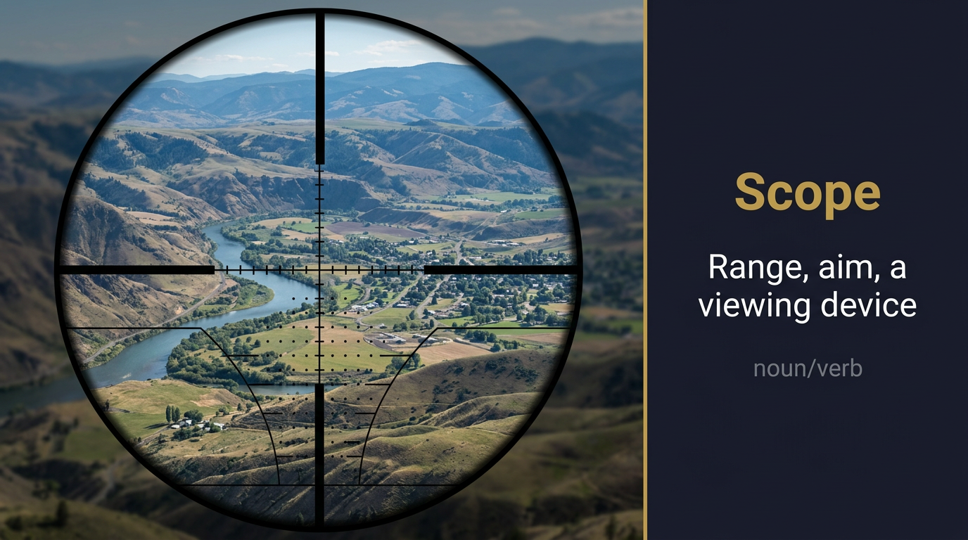 صورة توضيحية لمعنى كلمة Scope (نطاق أو مجال العمل والتأثير)