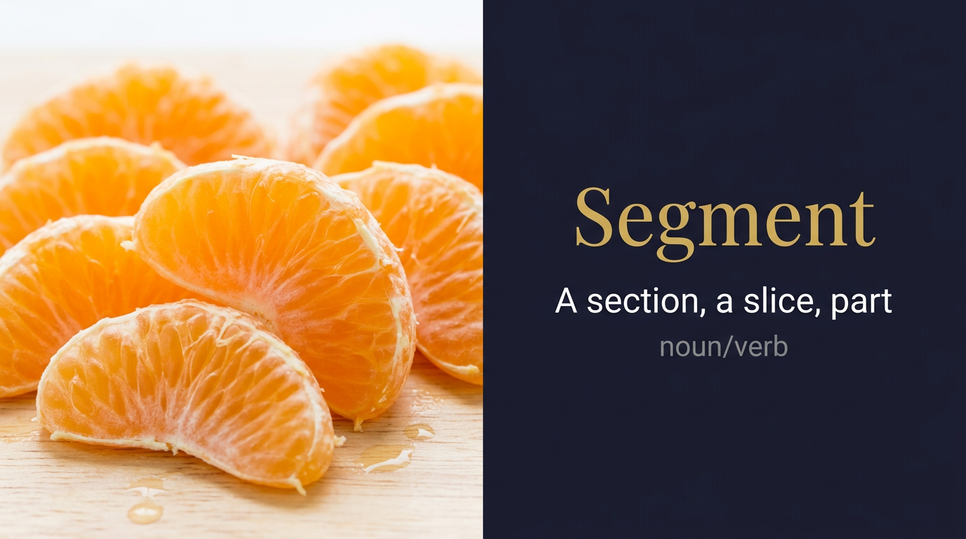 صورة توضيحية لمعنى كلمة Segment (جزء أو قسم من كل أكبر أو خط مُستقيم بين نقطتين)