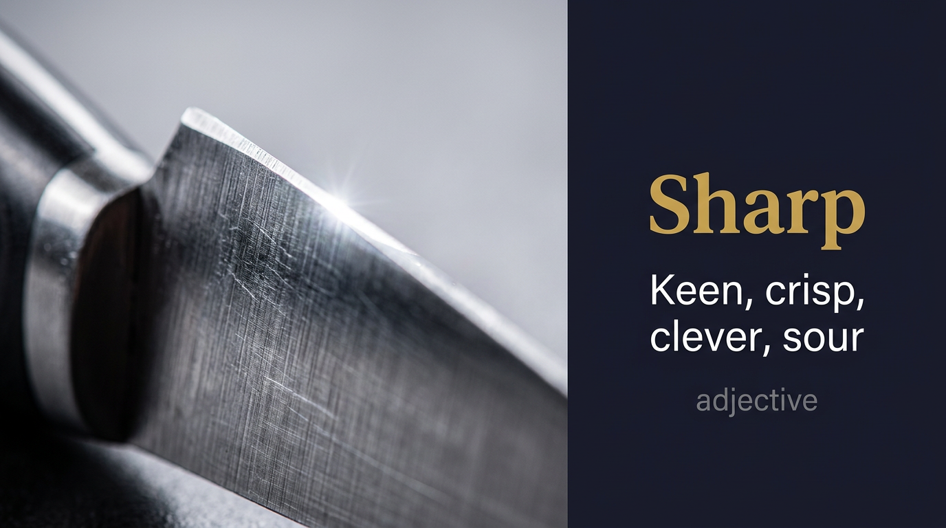 Sharp (حاد أو مُدبب أو ذكي ونافذ البصيرة) — illustrated meaning of the English word Sharp on GL Dictionary