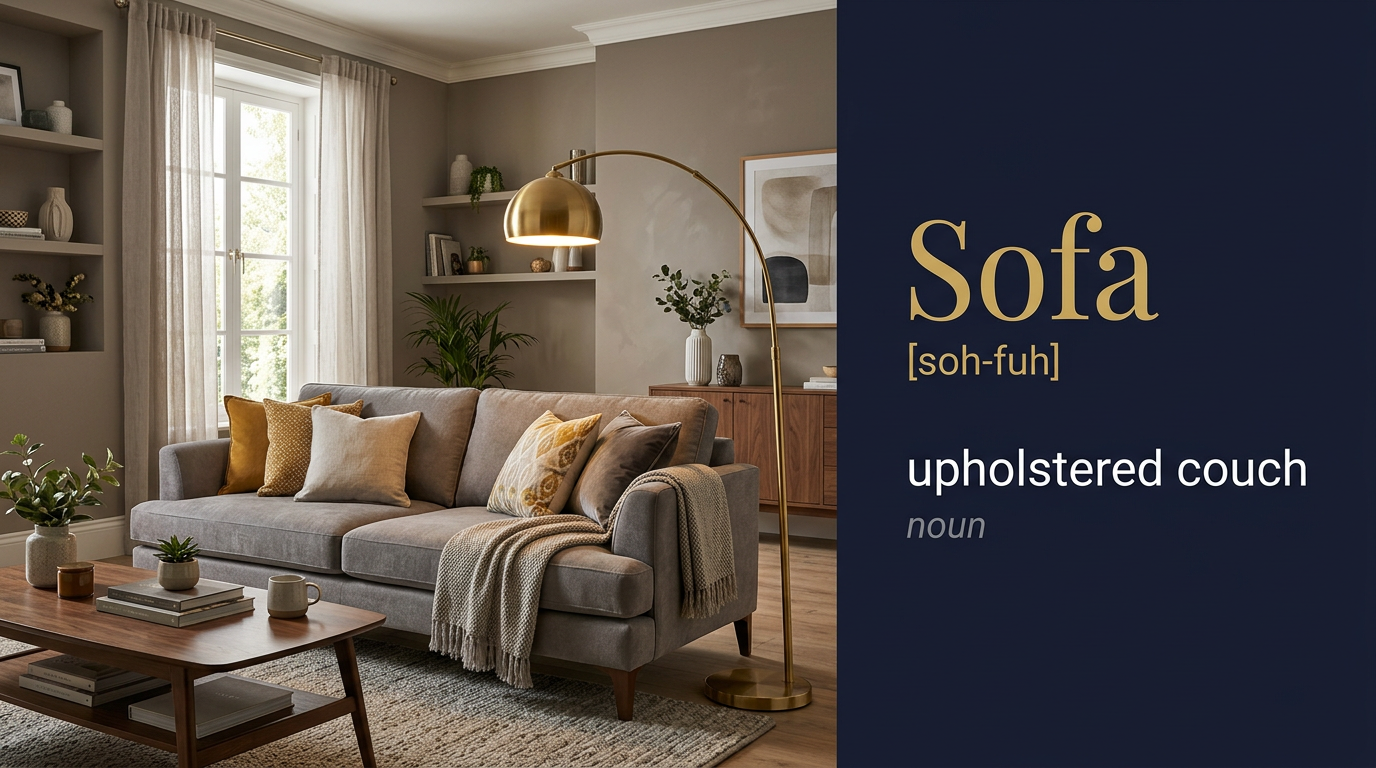 صورة توضيحية لمعنى كلمة Sofa (مقعد مُريح)