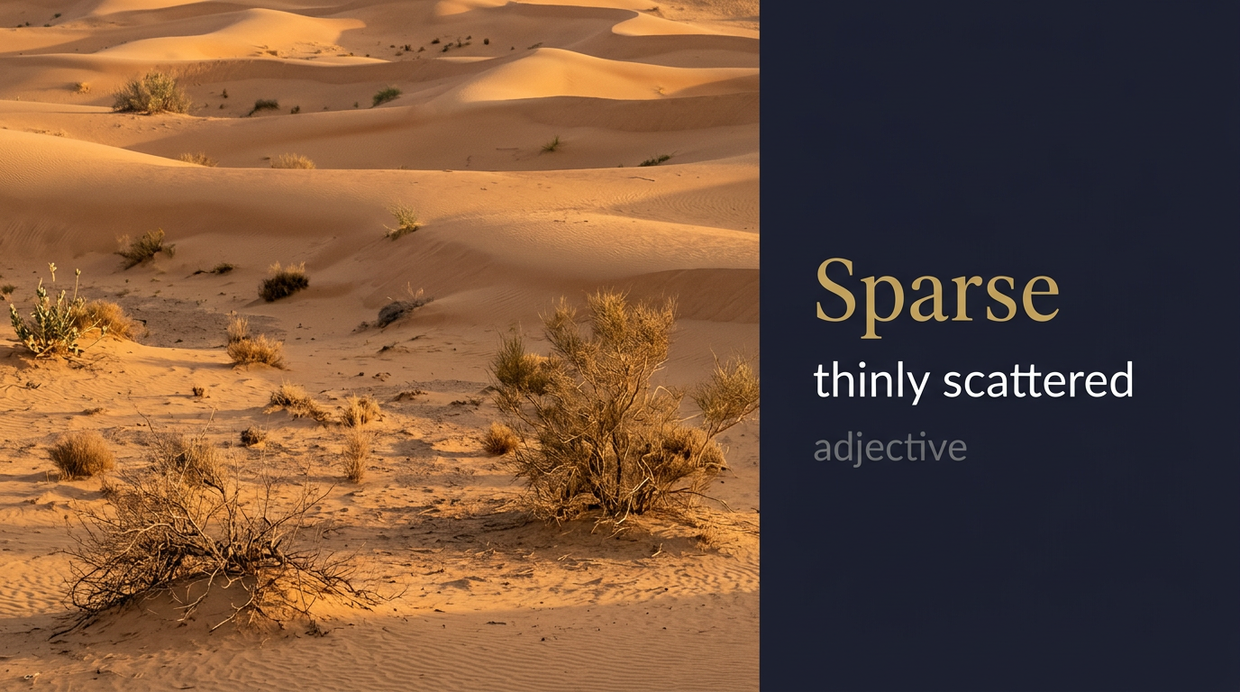 صورة توضيحية لمعنى كلمة Sparse (متناثر وقليل الكثافة)