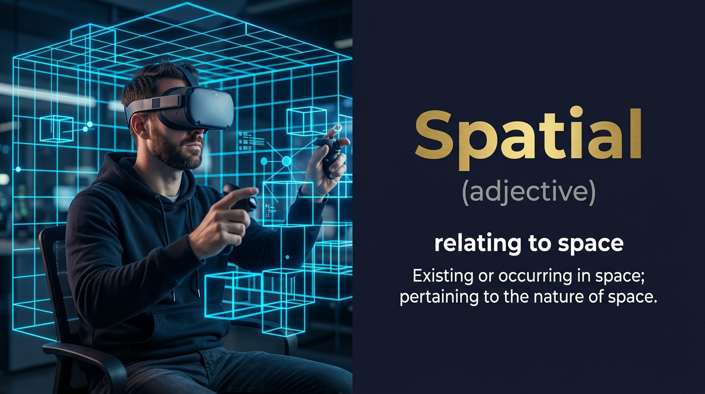 صورة توضيحية لمعنى كلمة Spatial (مُتعلق بالمساحة)