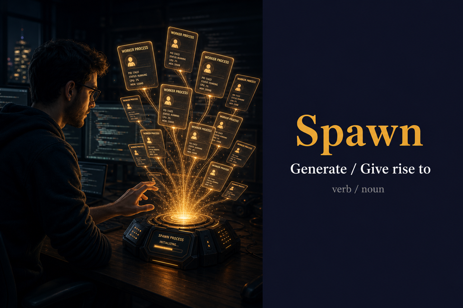 صورة توضيحية لمعنى كلمة Spawn (يولّد / يفرّخ)