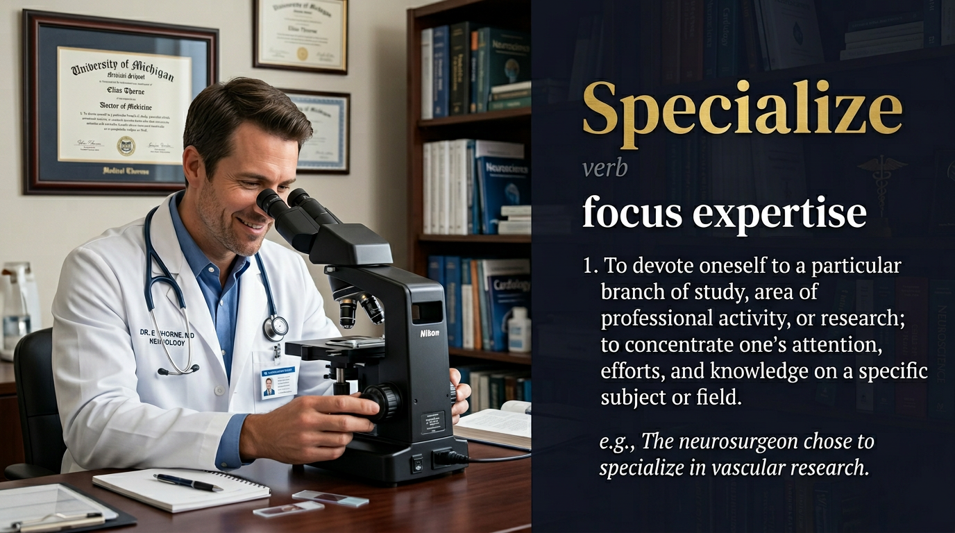 صورة توضيحية لمعنى كلمة Specialize (يتخصص ويُركز)