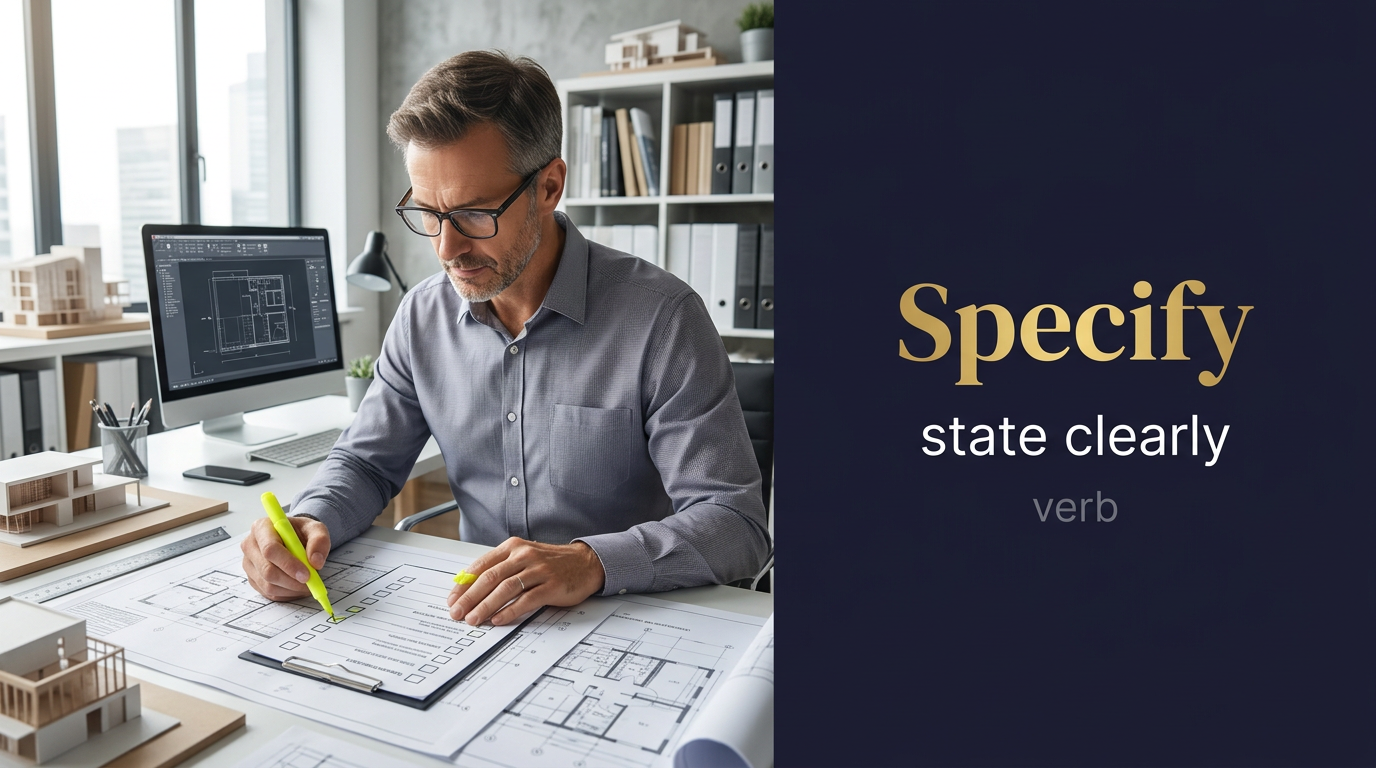 صورة توضيحية لمعنى كلمة Specify (يُحدد بوضوح)