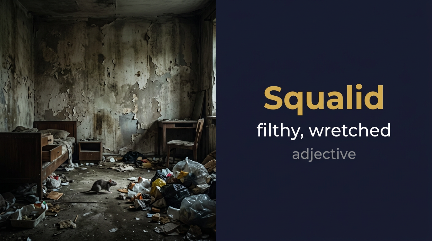 صورة توضيحية لمعنى كلمة Squalid (قذر ومُهمل)