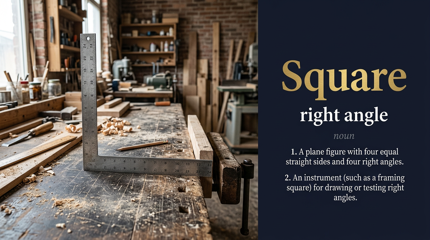 Square (شكل هندسي) — illustrated meaning of the English word Square on GL Dictionary
