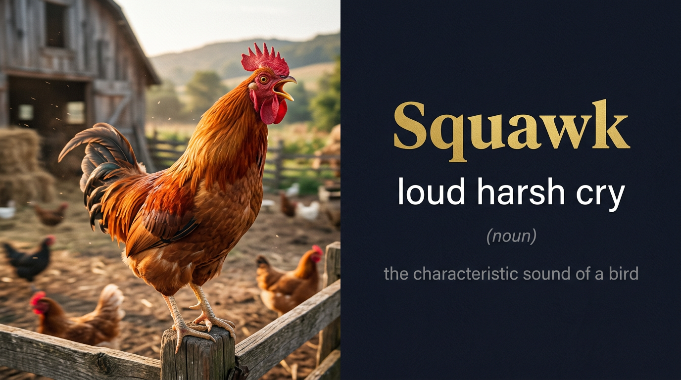 صورة توضيحية لمعنى كلمة Squawk (صوت حاد)