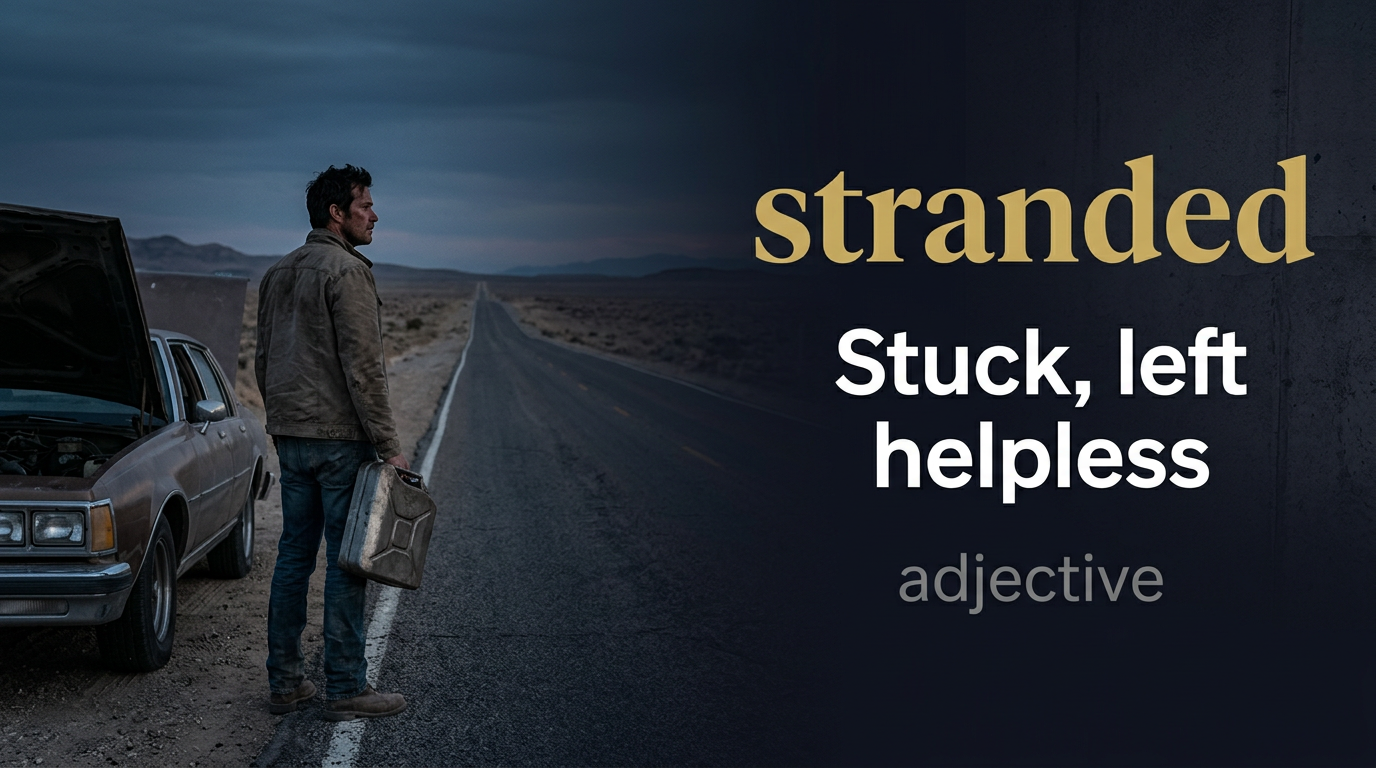 صورة توضيحية لمعنى كلمة Stranded (عالق في مكان)