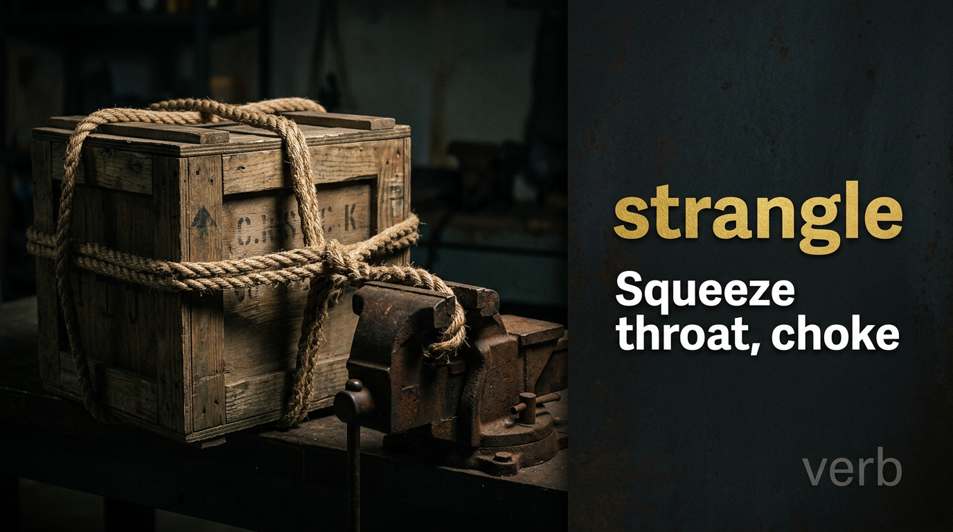 صورة توضيحية لمعنى كلمة Strangle (يخنق بقوة)