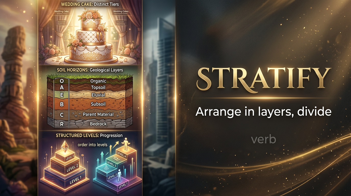 صورة توضيحية لمعنى كلمة Stratify (يُصنّف ويُرتّب في طبقات)